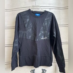 Adidas Originals Cutline Crew Camo Pullover Black OG Sweatshirt Sweater Side Zip